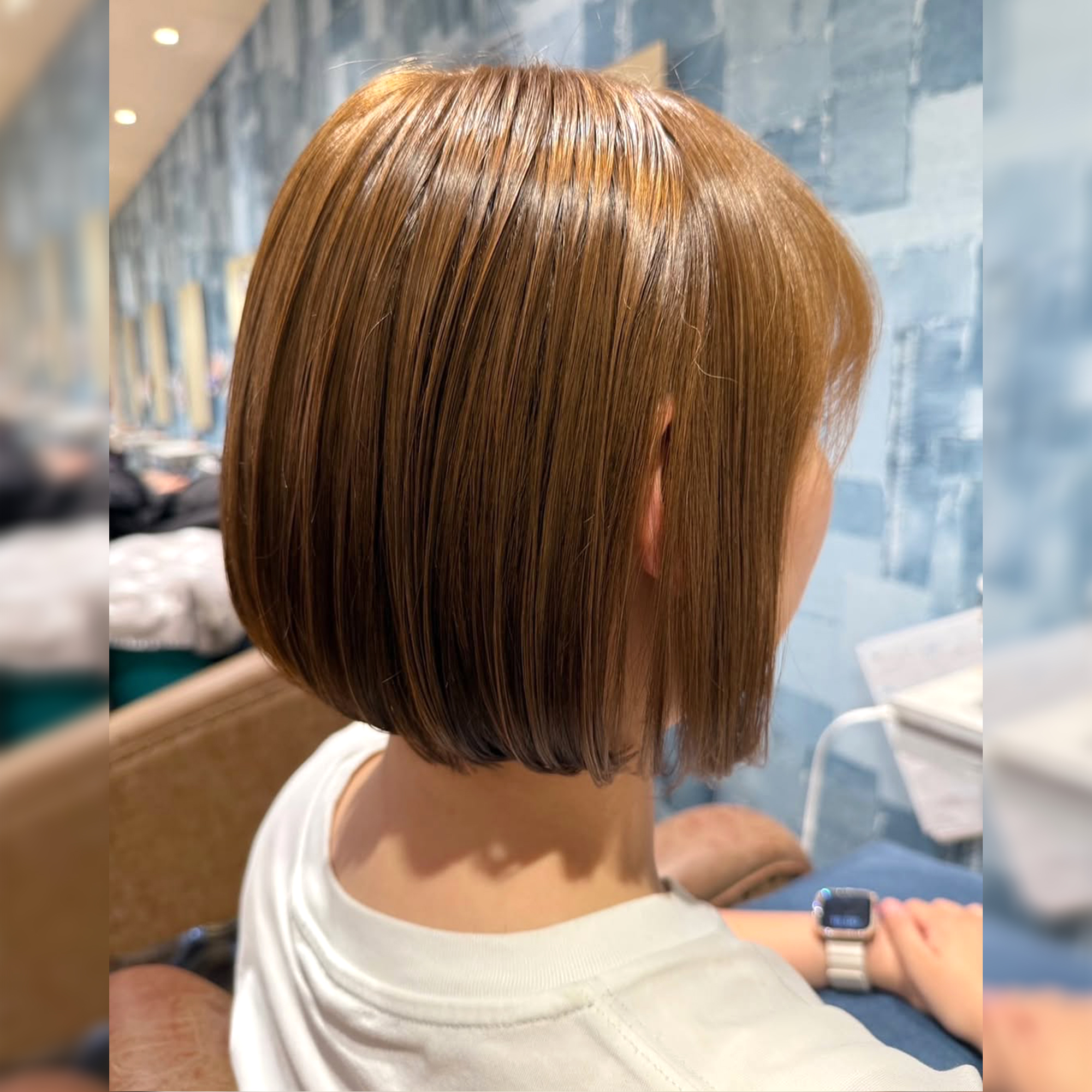 透明感カラーで自然な仕上がり【 ナチュラルボブ×ベージュカラー 】
