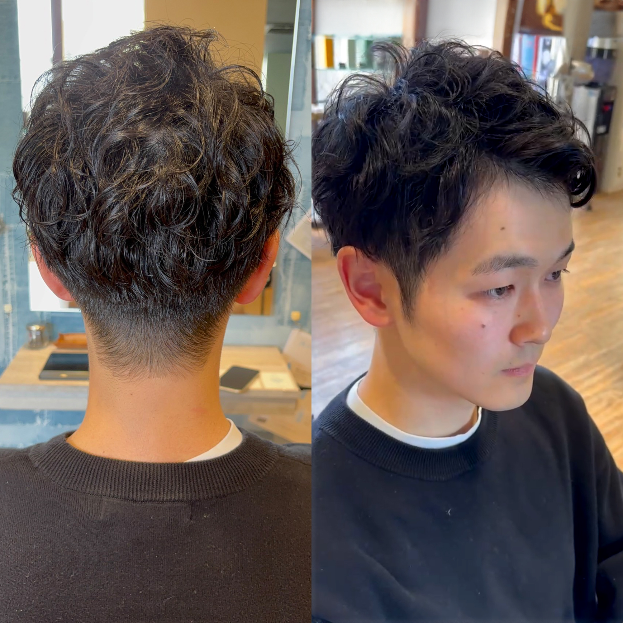 黒髪の大人らしさが◎【 刈り上げマッシュ× mixカール 】