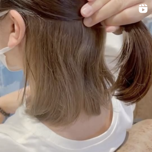 温かみのある穏やかな印象に！【 インナーカラー × カフェベージュ 】